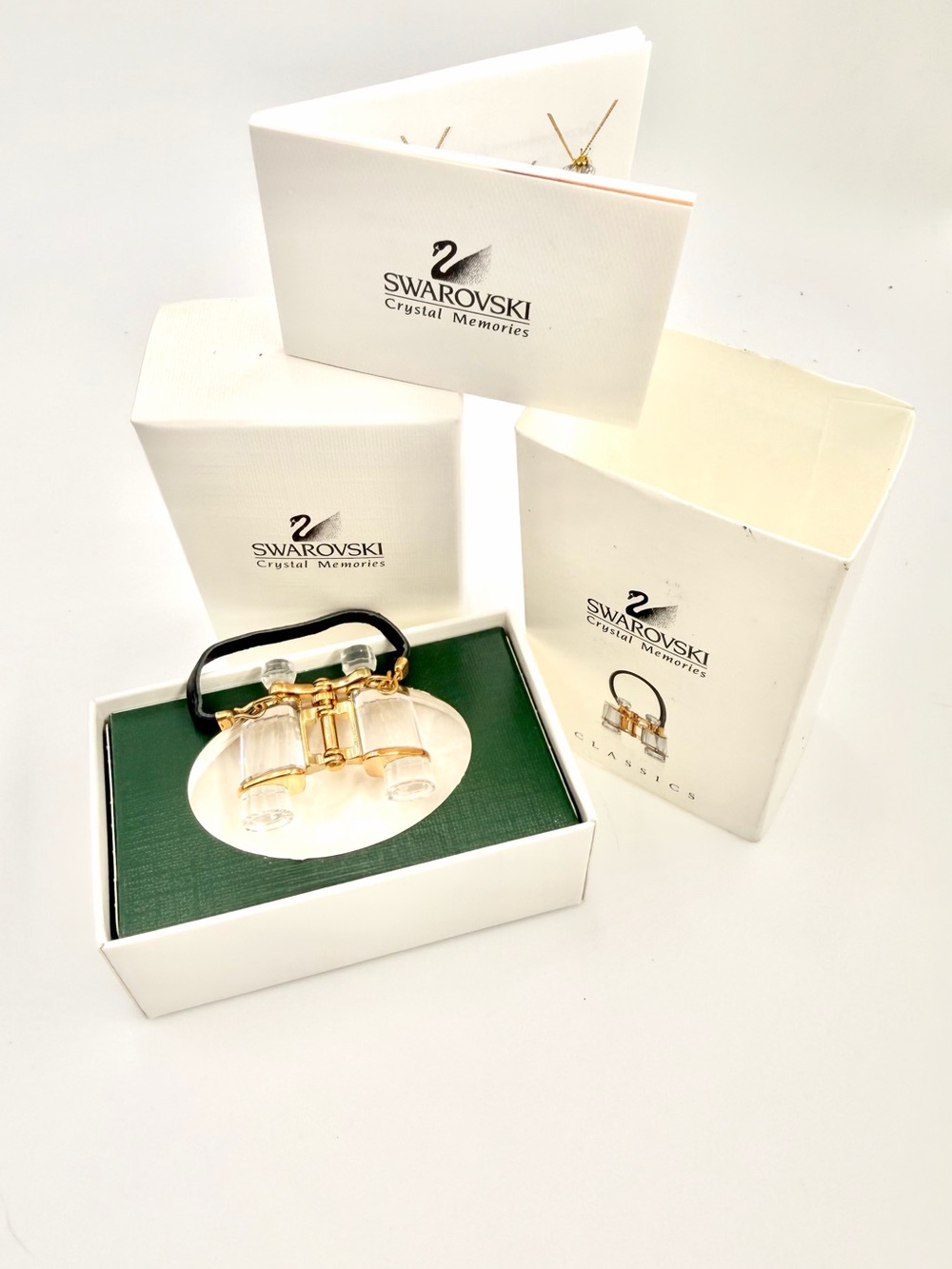 NIB/NRFB Vintage Swarovski Crystal Memories Binoculars Figurine